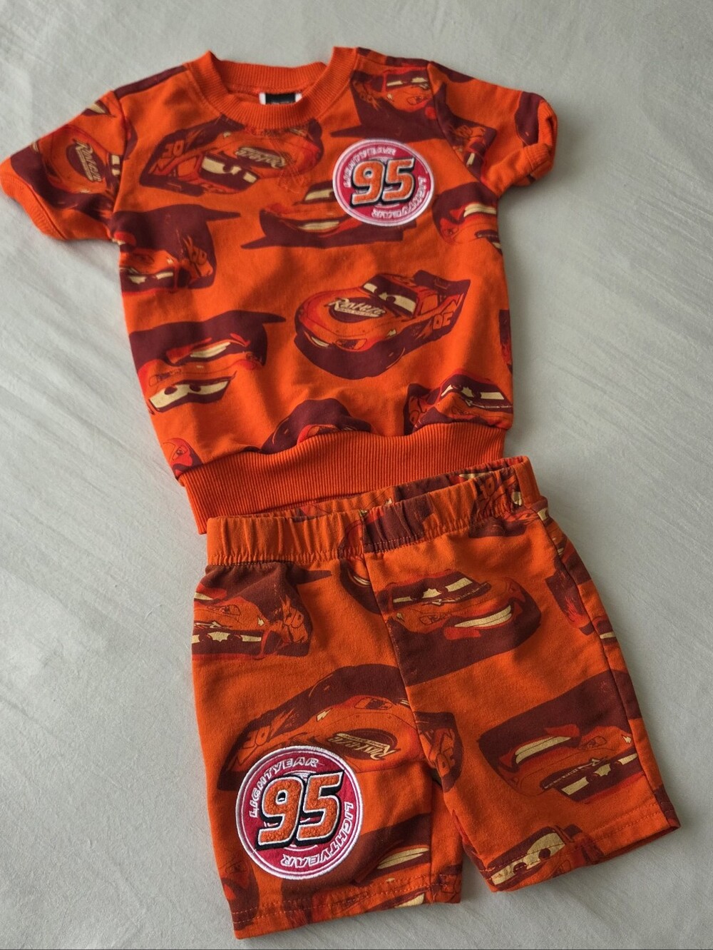 Lightning McQueen 2-Piece Kids Set - Bright Orange Size 3T